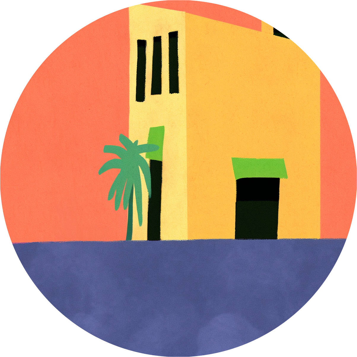 House with palm